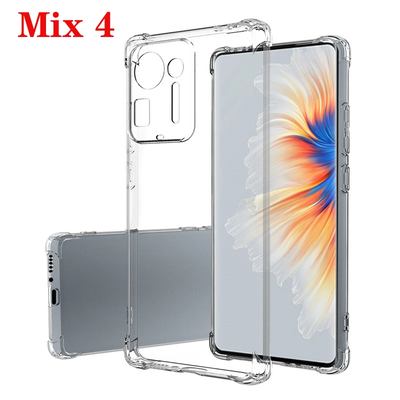 1.5MM Thick Air-Bag Clear Case For Xiaomi Mix 4 Mix4 Shockproof Soft Silicone Transparent Phone Cover