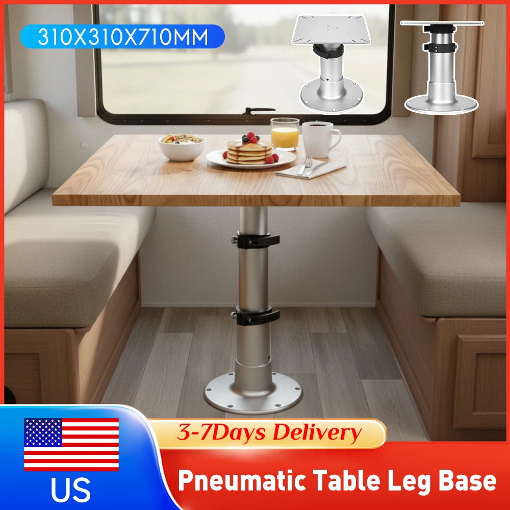 

Height Adjustable 13-28 Inch Telescopic Table Pedestal Detachable Aluminum Leg Base with Gas Lift for Yacht RV Boat Marine Desk