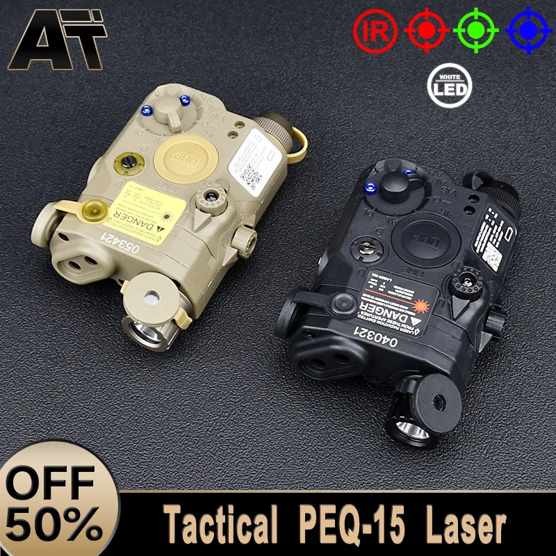 

WADSN Tactical PEQ-15 Red Green Blue Laser Indicator Hunt Scout LED White Light lamp Suitable For 20mm Picatinny Rail Hunt Laser