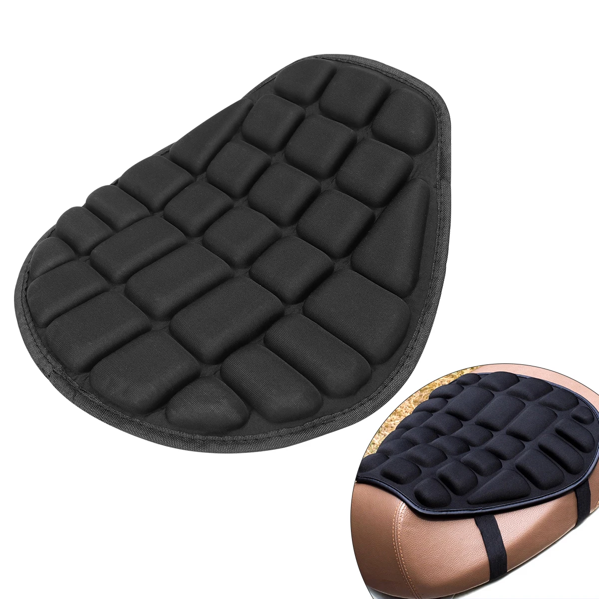 Cooling Motorcycle Seat For Hot Days Motorcycle Seat Cushion Black Motorcycle Saddle High Resilience Anti-skid Particles