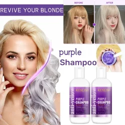 Purple Shampoo Blonde Platinum Bleached Silver Gray Remove Yellow Tones Brassiness Shampoo Nourishing Beauty Care