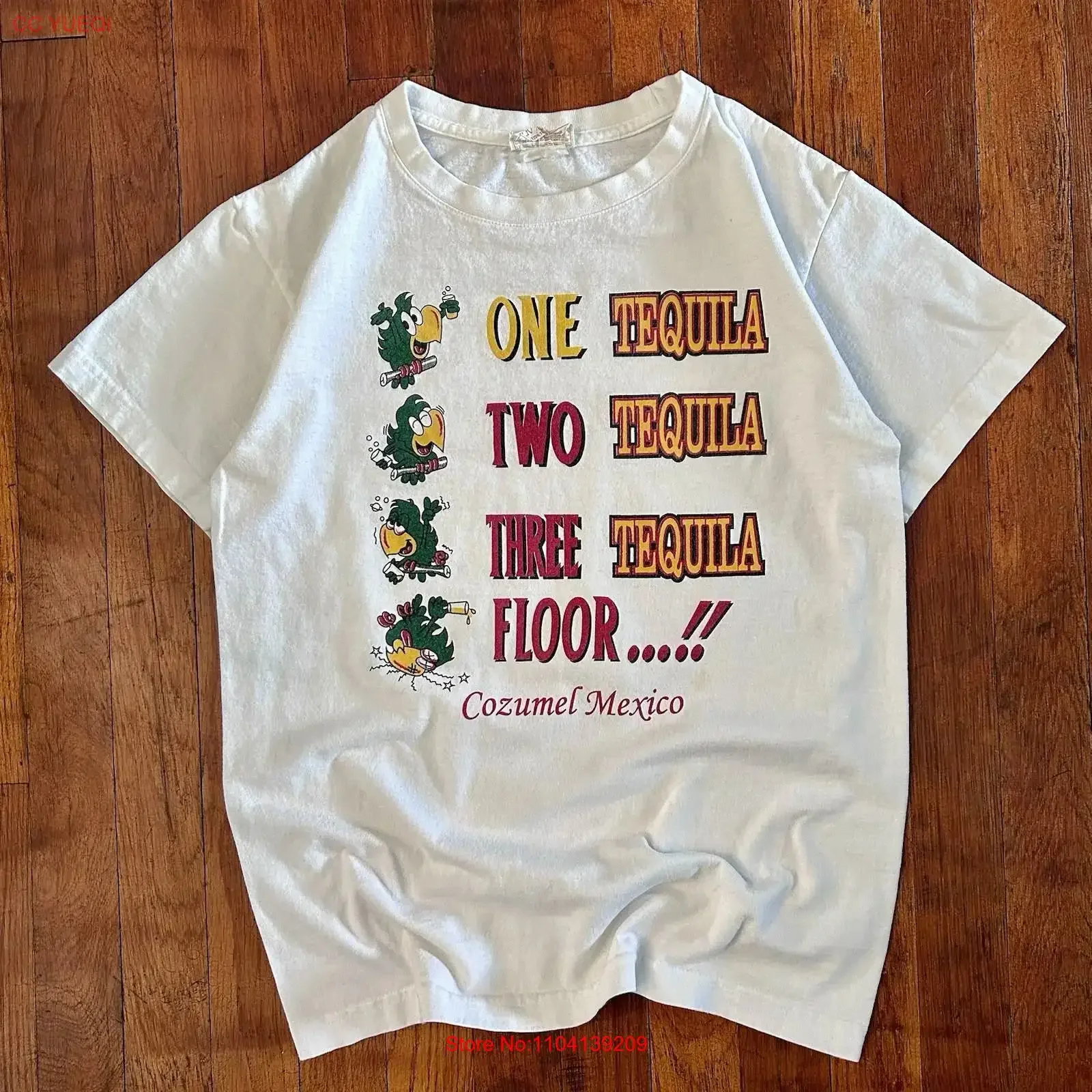 T-shirt blanc vintage Mexique Tequila humoristique pour touristes, style délavé, vêtements de créateur respirants avec motif graphique