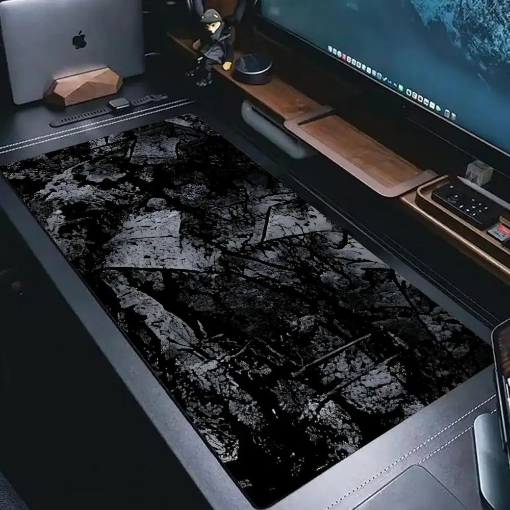 Large Black Marble Texture Mousepad Abstract Crack Mousepads Keyboard Mat Deskpad Non-Slip Rubber Mouse Mat For Gamer Office