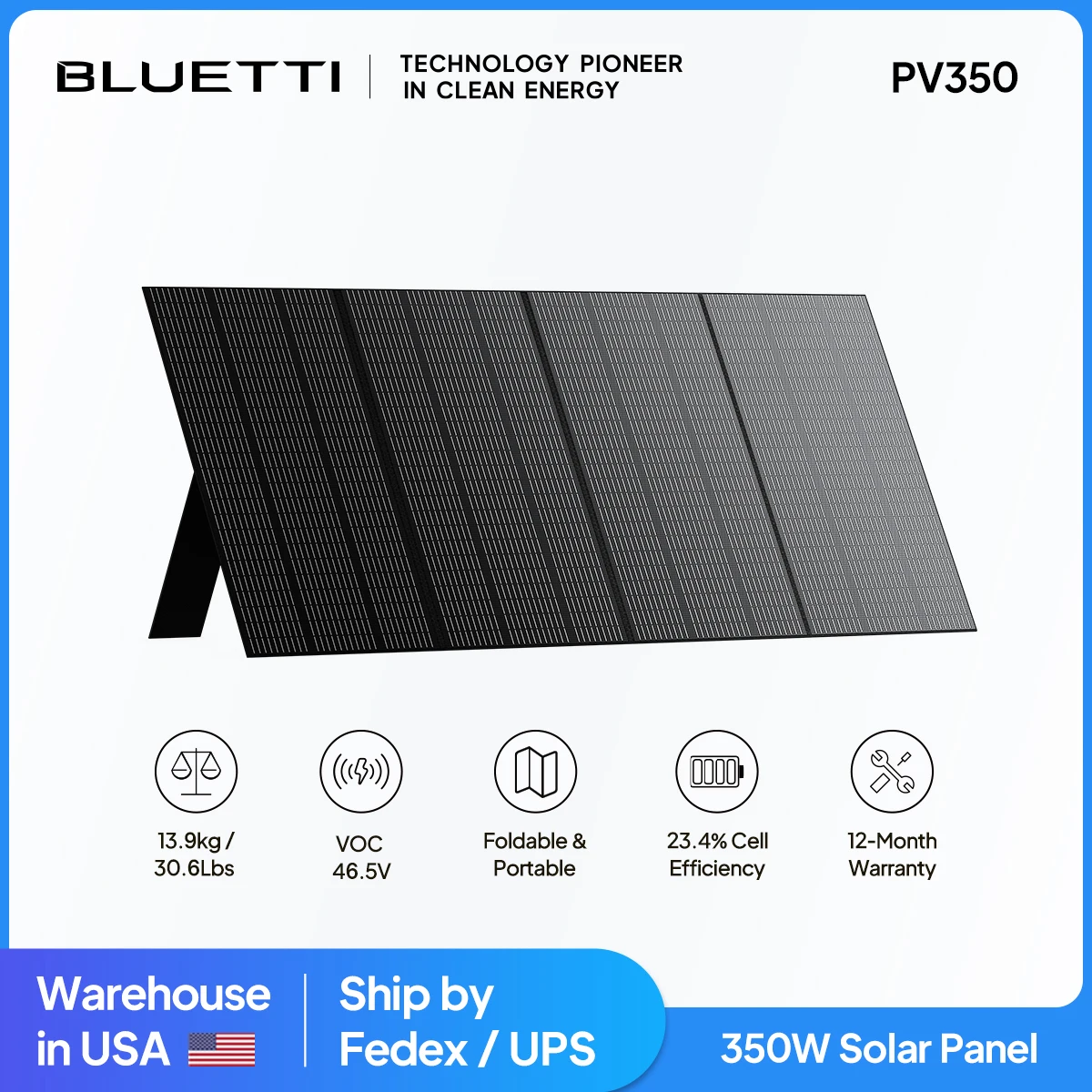 

US Stock BLUETTI PV350 350W Solar Panel Foldable Panel Solar Portable Charger With SunPower Solar Panels Outdoor Hiking Camping