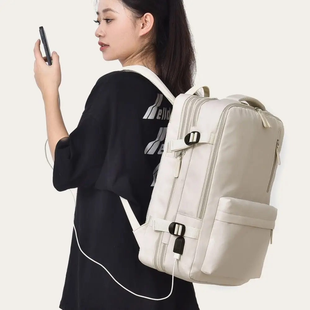 

Zipper Oxford Travel Luggage Bag Sturdy Short Distance Travel Backpack Multi Layered Foldable Nylon Laptop Bag Ladies