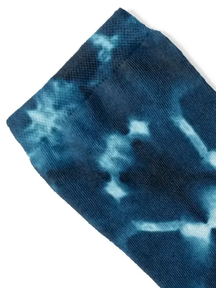 Blue shibori kaleidoscope Socks funny gift designer Luxury Woman Socks Men's