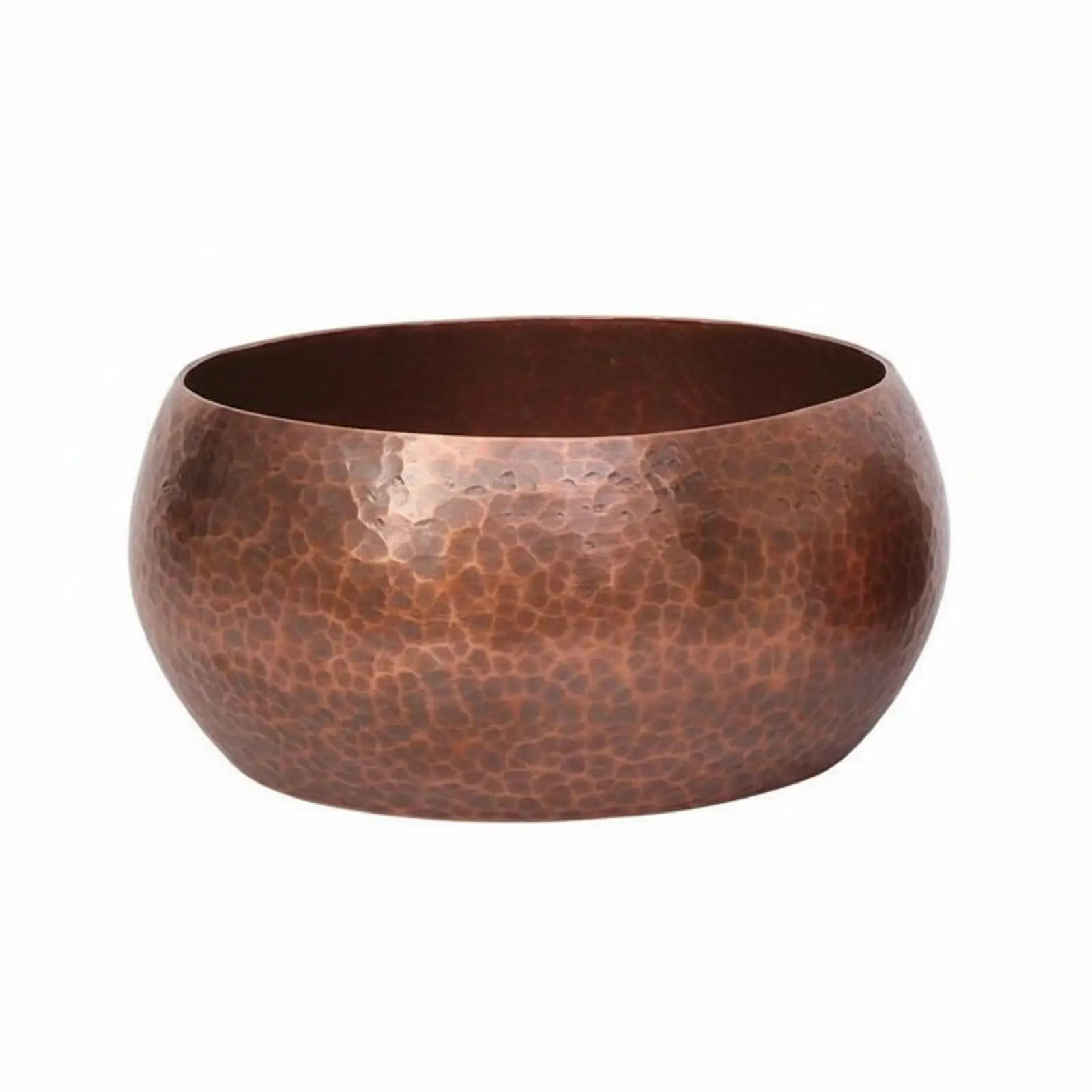 Durable Purple Copper Tea Waste Bowl for Daily Tea Routine Hammered Finish Rinse Dish for Teaware Cleaning and Home Decor