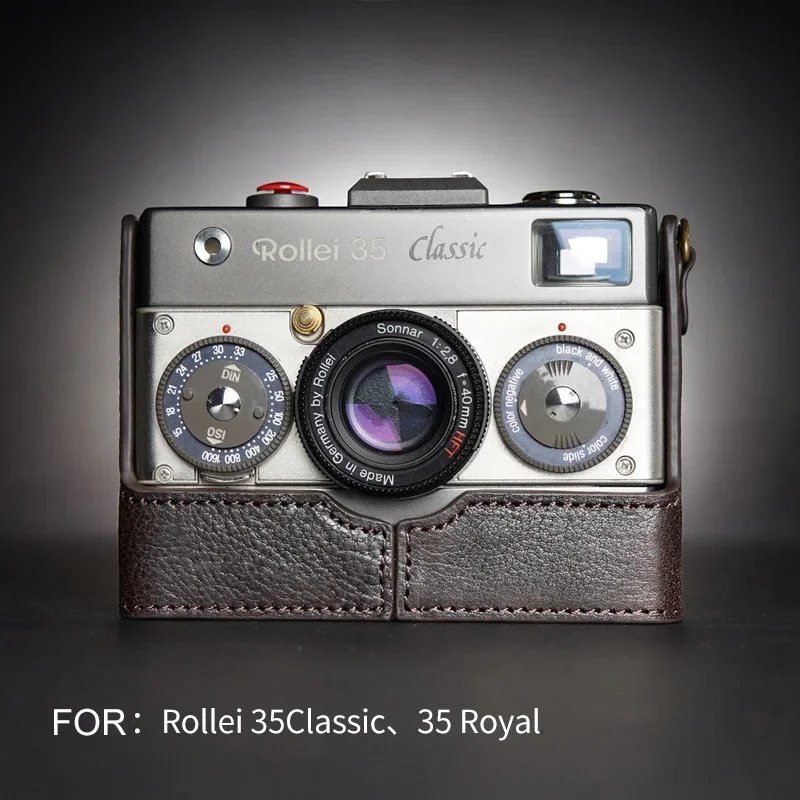 تصميم لحقيبة الكاميرا Rollei 35 Classic 35Royal المصنوعة يدويًا من الجلد الطبيعي