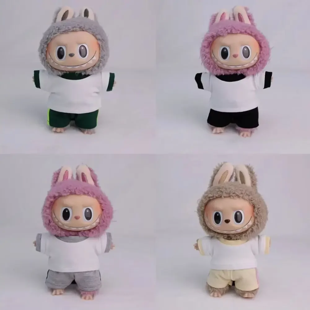 Para ropa elegante Labubu de 15/17cm, traje de manga corta para accesorios de atuendo Labubu [solo ropa]