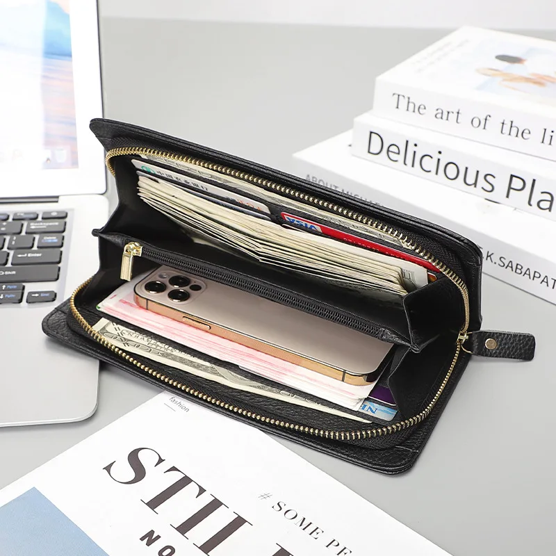 Men's Business Leather Wallet, Long Multi-card Position, Hand Bag, Hand Bag, Change Bag.