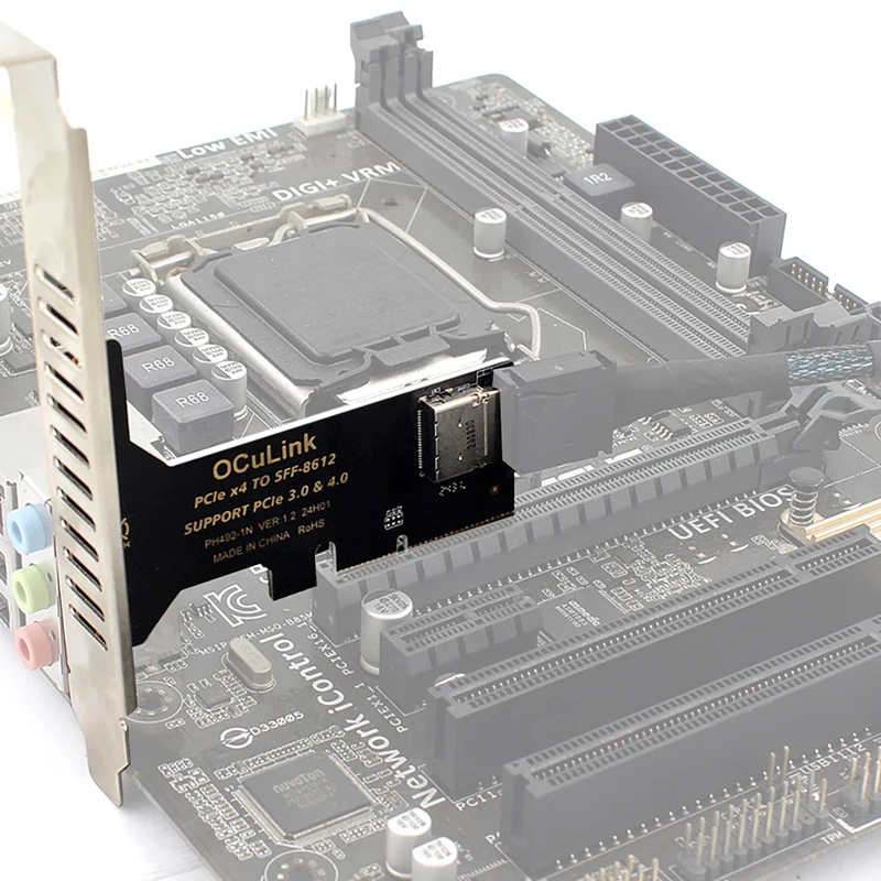 PCIE 4.0 X16 auf 1/4Port OCulink SFF-8612 1/4X SFF-8612 SFF-8611 Interner Adapter für U.2 SSD EGPU Externe Grafikkarte Dock – Detail 5