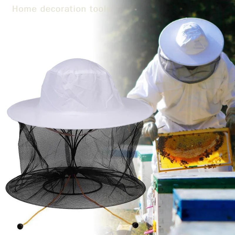 

1pc BeeKeeping Protective Bee Hat Anti Bee White Hat-Veil Combo Bee Hat Bug Mesh Mask Beekeeping Protection Beekeeper