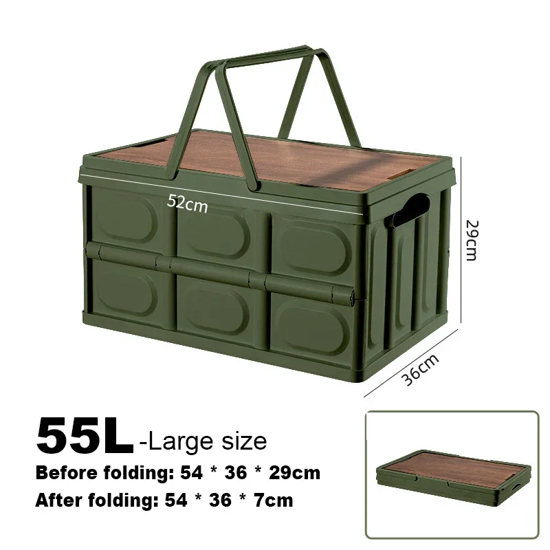 Folding Storage Box 55l Large Capacity Car Storage Box Outdoor Camping Picnic Storage Box