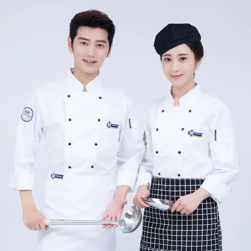 Short Sleeved Summer Restaurant Cafeteria Catering Work Uniform New Chef Uniform Men's and Women's Hotel Bakery