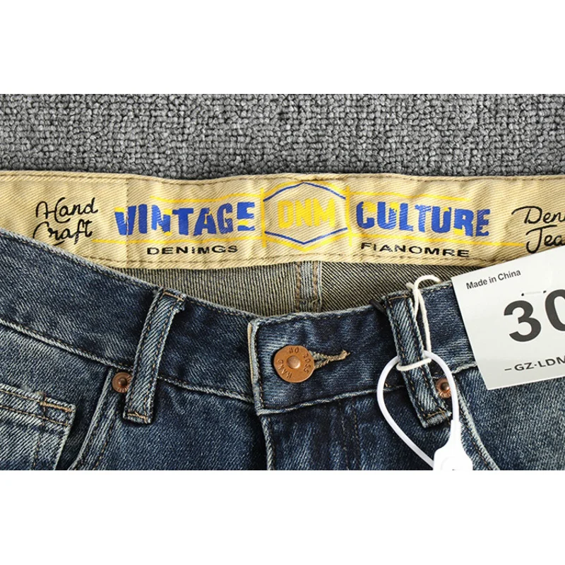 Embroidered Retro Jeans Men's High-End Quality Men's Clothing Slim-Fitting Small Straight Fashionable All-Match Youth Trousers