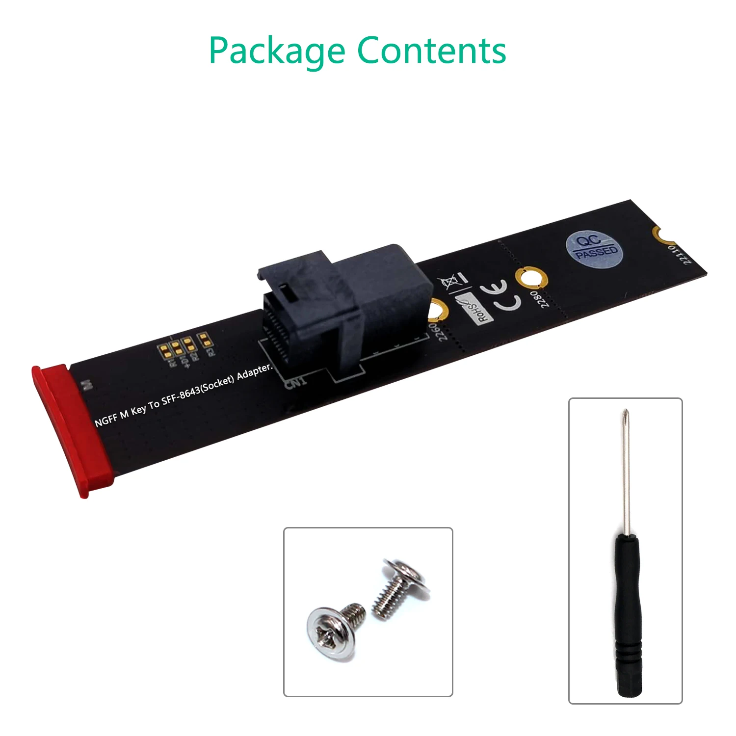 Riser Card M.2 Module MiniSAS HD SFF-8643 36Pin Connector to NGFF M.2 Key M Adapter Support Intel 750 2.5" U2 SFF-8639 NVMe SSD