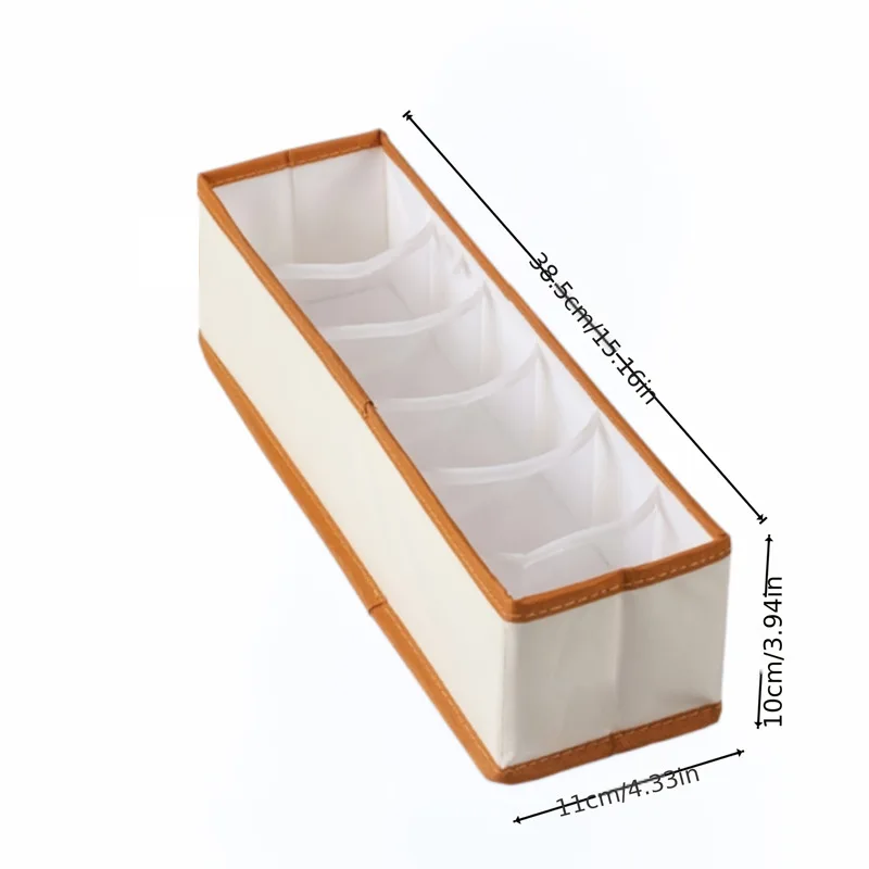 Belt Organizer Storage Box 6 Compartments Leather Style Closet Drawer Organizer for Belts Ties Scarves Accessories view 6