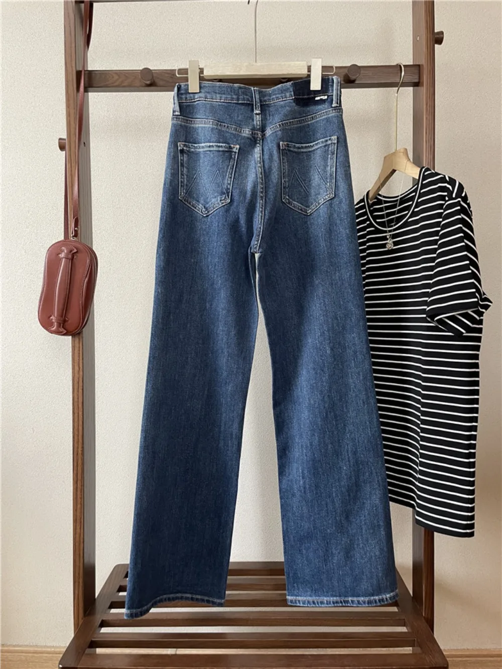 High-Waisted Loose Straight-Leg Wide-Leg Jeans