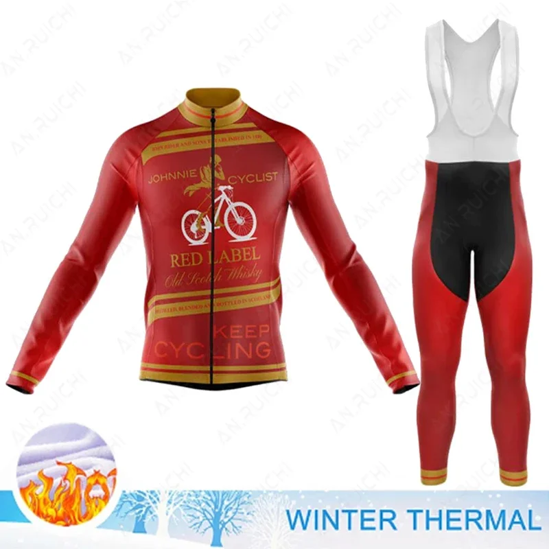 JOHNNIE Warm Cycling Jersey Set 2023 Winter Long Sleeve Cycling Clothing MTB Bike Uniform Maillot Ropa Ciclismo Men Bicycle Wear