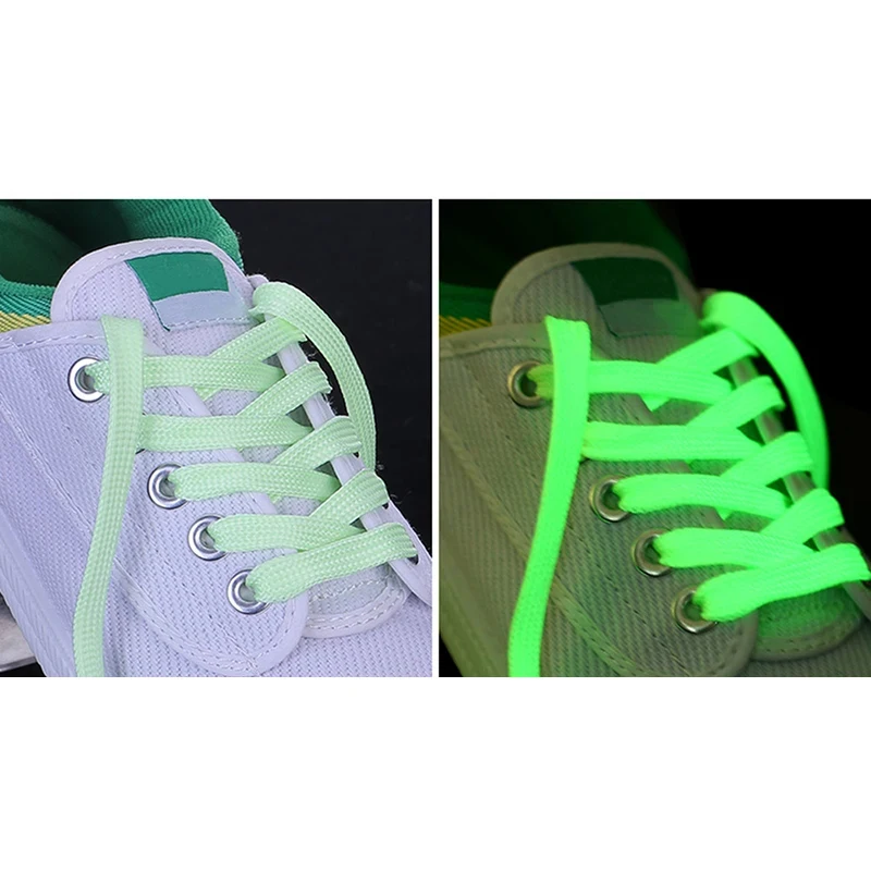 1/2/3pairs  Luminous Shoelaces Flat Suitable For All Shoes Fluorescent laces Party Get together Night run Unisex Shoelace