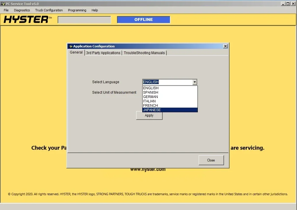 AutoEPC Hyster PC Service Tool V5.16 PCST+License for Mult PCs