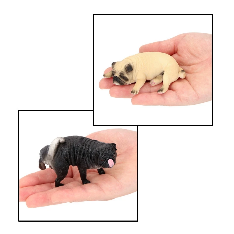 Simulation Pug dog model sleeping Pug dogs urinating shape puppy ornament desktop decoration