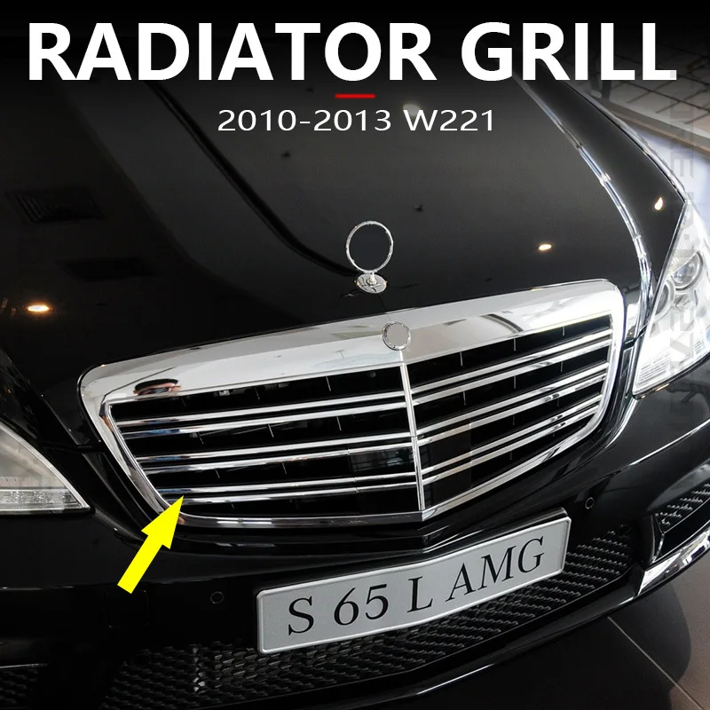 

For 2005-2013 Mercedes Benz S350 S400 S500 S600 S63 AMG (W221) Front Bumper Middle Hood Radiator Grill 22188000483 2218800683