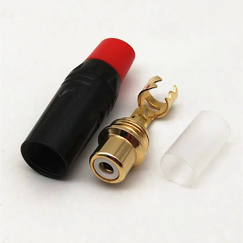 1PCS RCA Male Female Audio Video Connector Lotus Jack Black Electrophoresis Shell Gold Plated Plug Adapter