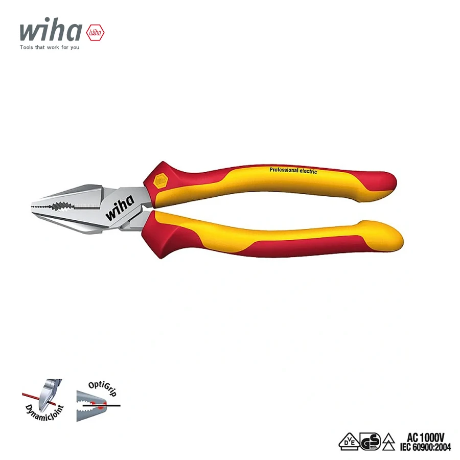 WIHA Insulated Combination Pliers Multi-Purpose Pliers Heavy-Duty 200 mm German Electrical Engineering Association 26714