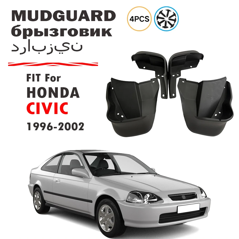 

FOR Civic 4dr Sedan 1996-2002 Mudflaps Guard Splash Mudguards Fender Mud Flap Car Accessories Auto Styline Front Rear 4pcs