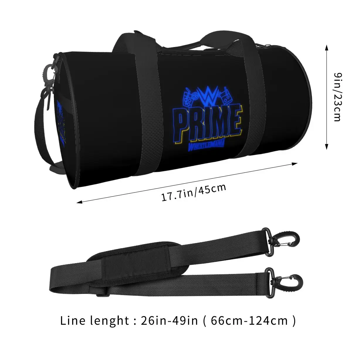 Prime Hydration Logan Paul Wrestlemania Neon Light Sign Party Large Duffle Gym Bag Duffle Travel Bags Handbags Fitness bag