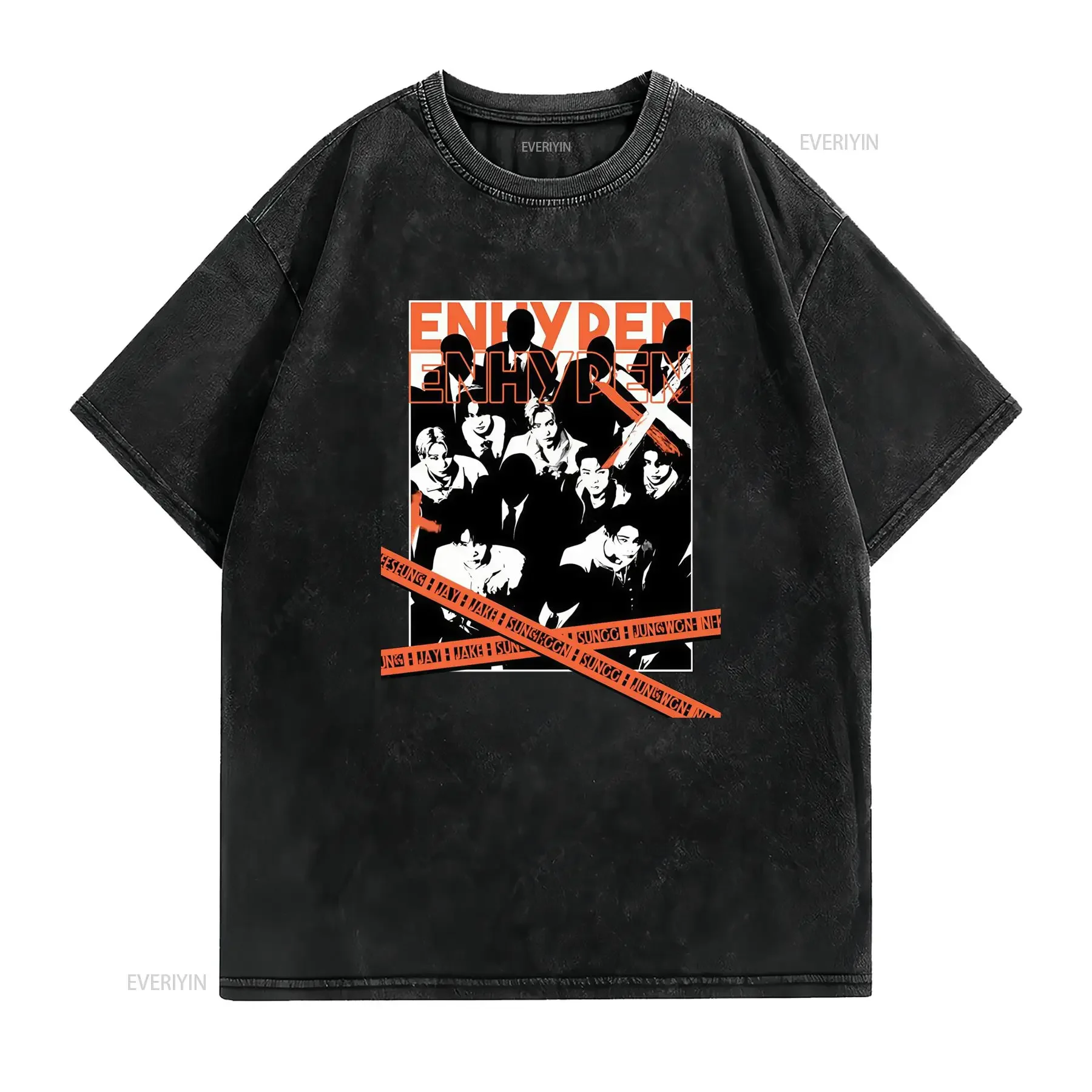 Camiseta exclusiva de fandom En Enh Ypen con estampado miembro del grupo apoyo a 7 anime fútbol Año Nuevo 2026 divertida para