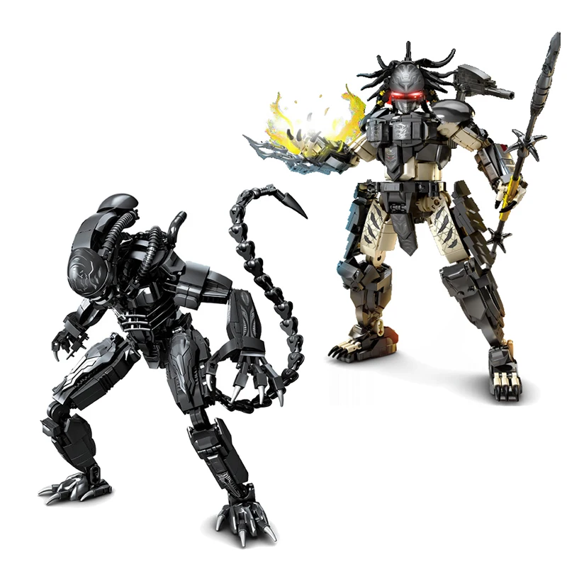IN STOCK MOC Creativity Alien Building Blocks Model Predator Bricks Assembling Toys for Children Birthday Gift Set
