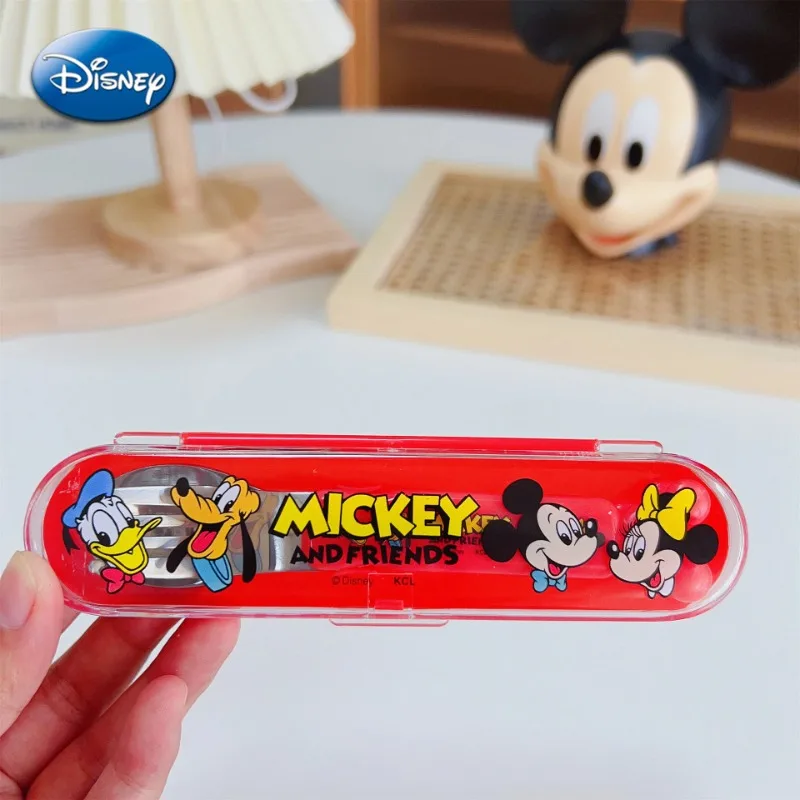 Disney Mickey Minnie Fork Spoon Tableware Cartoon Kawaii Donald Toy Story Kids Home School Lunch Stainless Steel Fork Spoon Sets view 2