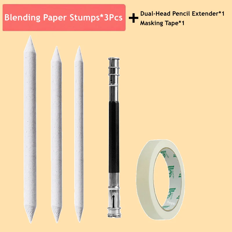 Mischen von Stümpfen und Tortillions, Papierkunstmixer, Schleifpapier, Bleistiftspitzer, Zeiger für Künstler, Kohle, Skizzen, Zeichenwerkzeuge