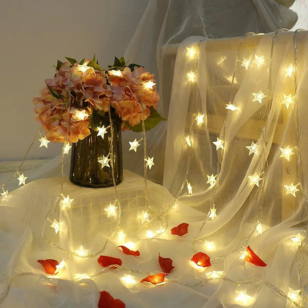 Stern Lichterketten Led Fee Licht Weihnachten Girlande Für Neue Jahr Hochzeit Party Party Hause Warme Camping Hause Dekoration
