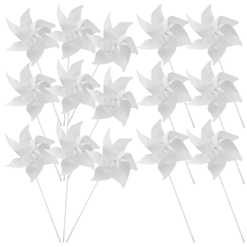 Handmade Windmill Blank Paper Pinwheel Unpainted for Graffiti DIY Kids Unfinished Pinwheels