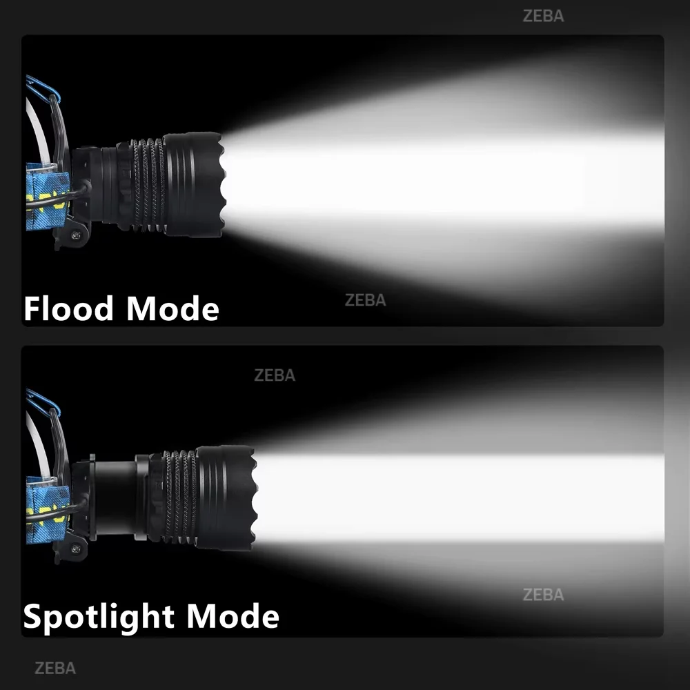 High Power 4-LED Headlamp Long Rang Wick Spotlight Telescopic Zoom Head Lamp Strong Light Headlight For Outdoor Camping Fishing