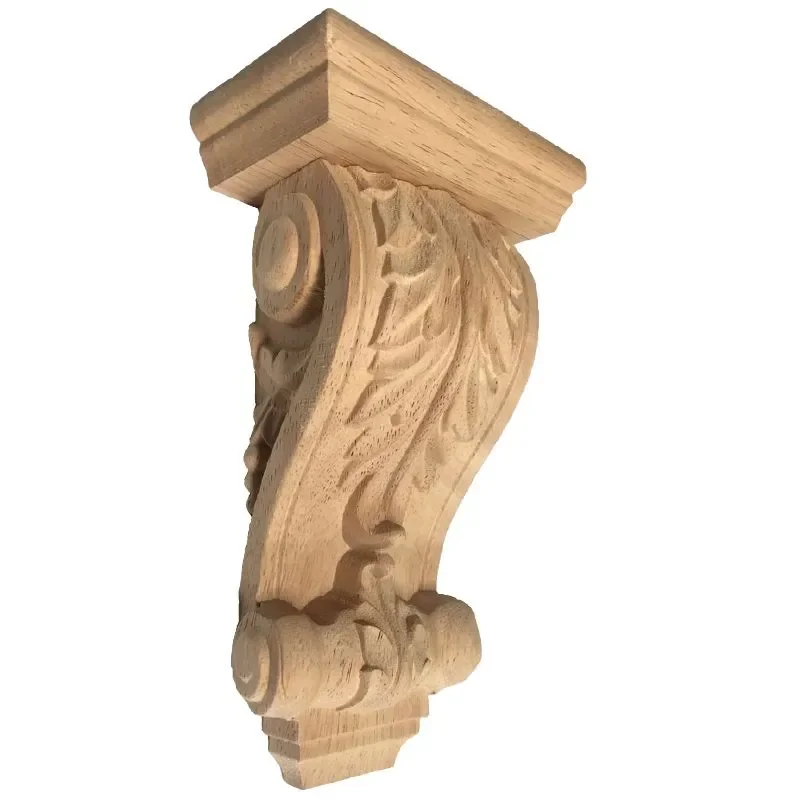 Solid wood column head Chinese beam support background wall pass decorative flower beef leg rising head Roman column head