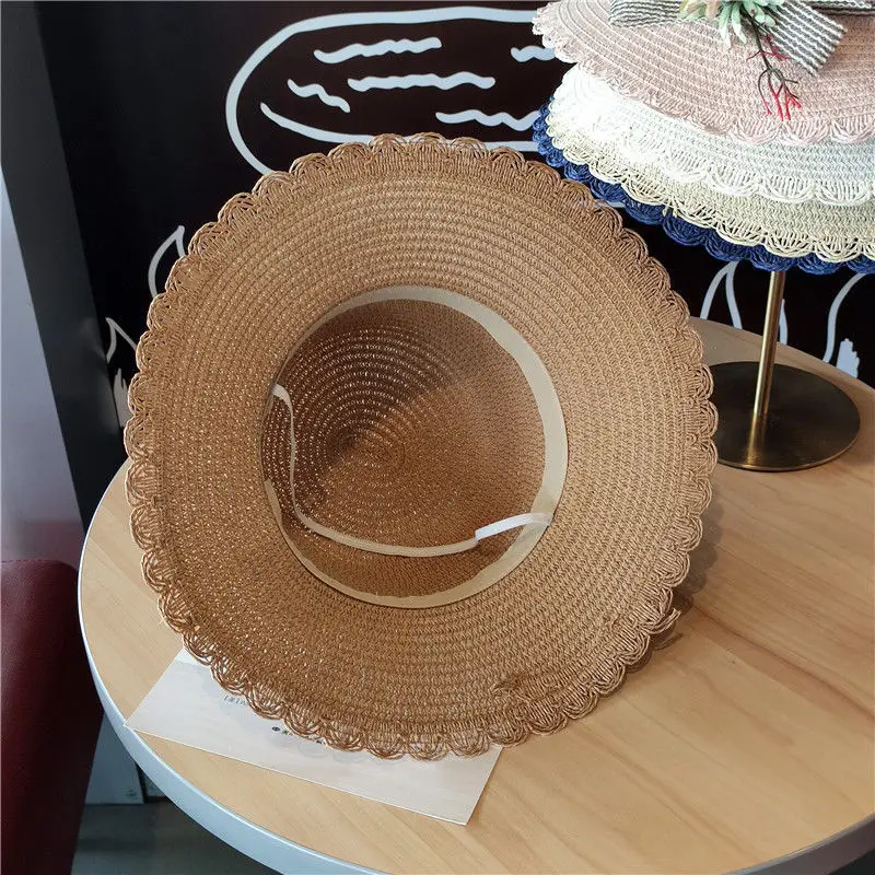 カスタム。 [7138-Person] フラワー麦わら帽子 レディース 夏 ビーチハット 韓国風 折りたたみ お出かけ by Se