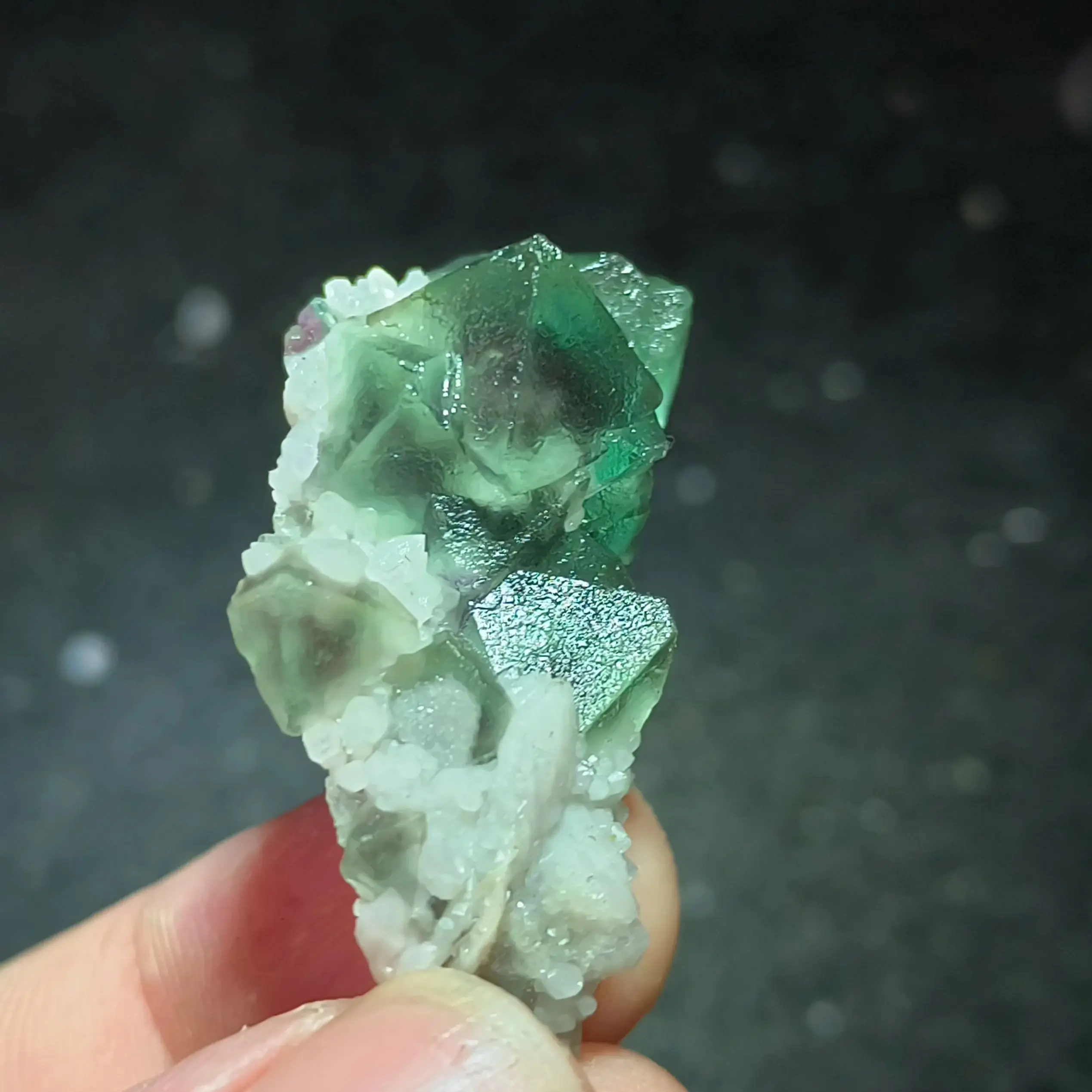 9gNatural rare octahedral green fluorite and crystal cluster mineral specimen, healing halo energy, home decoration