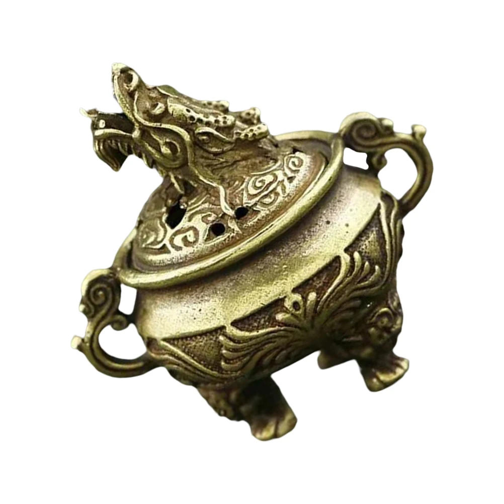 

Dragon Head Incense Holder Brass Craft Creative Burning Base Compact Desktop Decor Censer Home Fragrance Aromatherapy