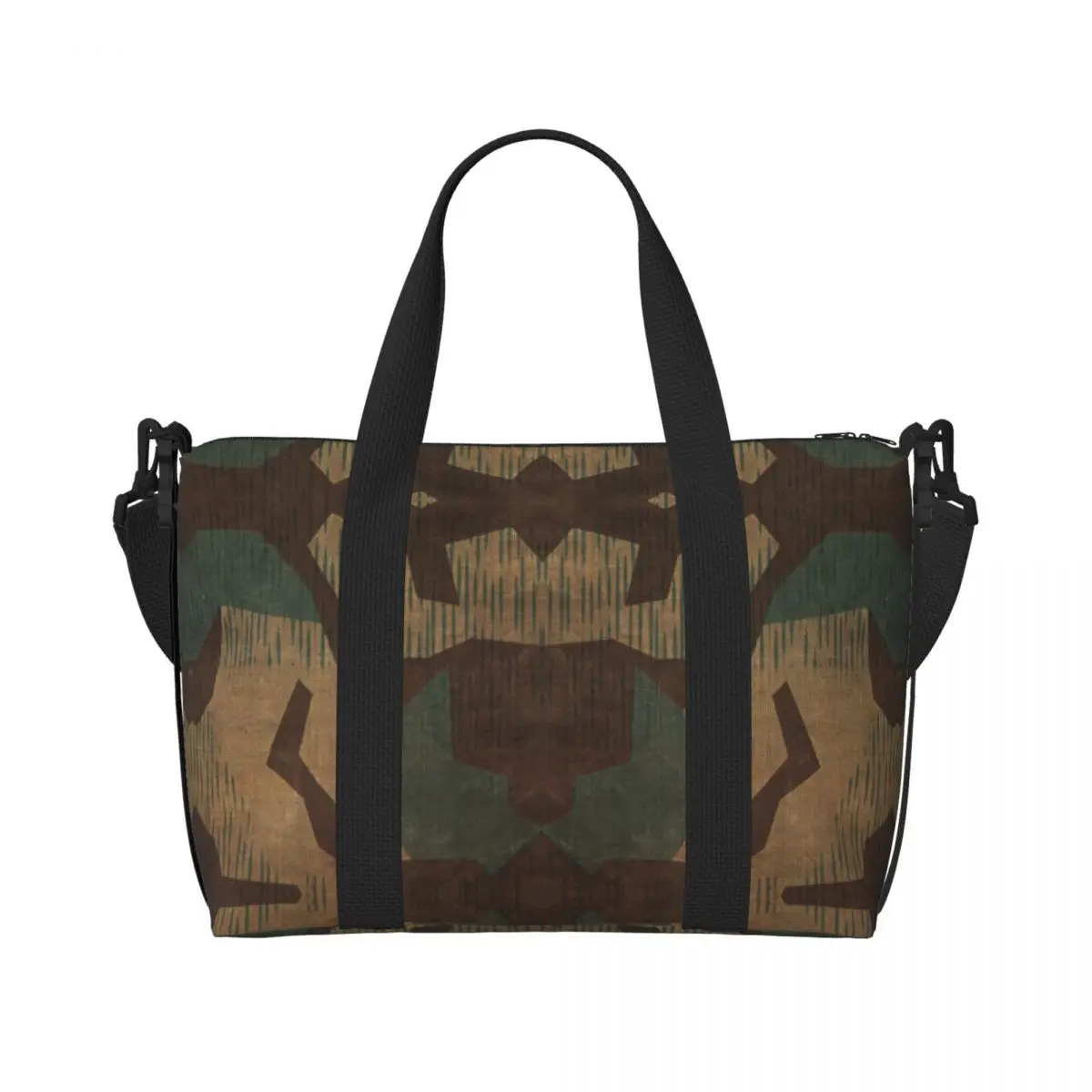 Custom Splintertarn German WW2 Camouflage Beach Tote Bag Extra  Gym Carry On Military Army Tactical Camo Travel Shopping Bags