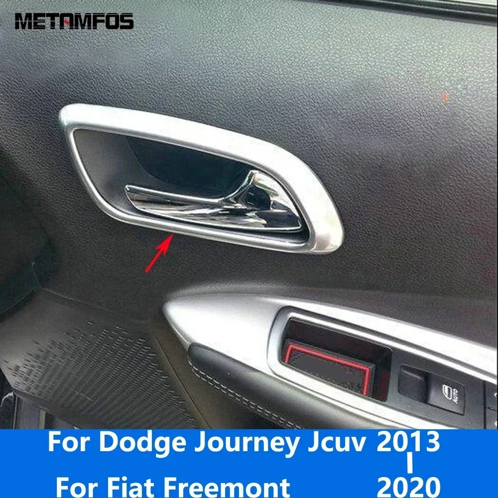 Interior Door Handle Bowl Cover Trim For Dodge Journey Jcuv For Fiat Freemont 2013-2018 2019 2020 Chrome Accessories Car Styling