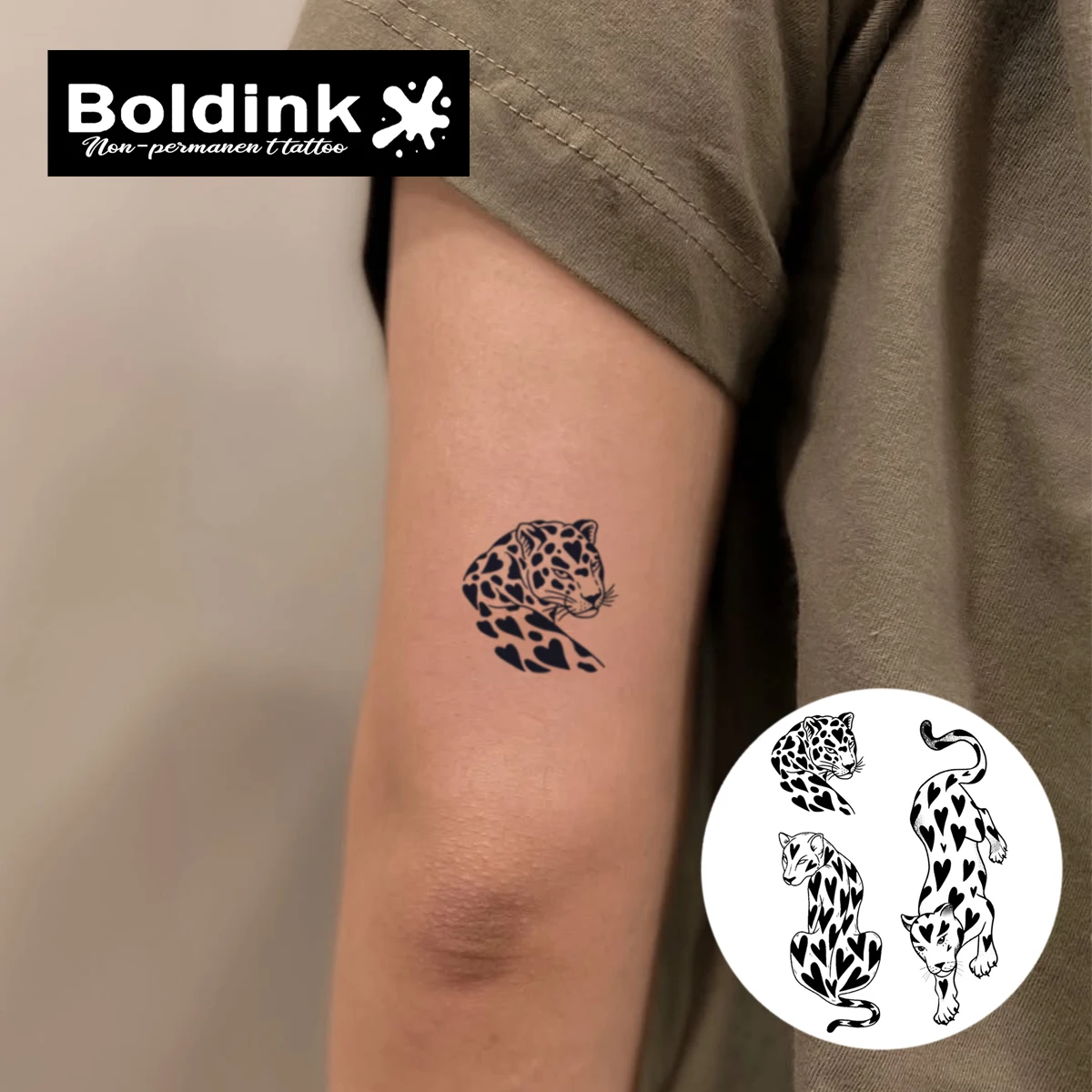 Leopard Print Temporary Tattoo,Lasts To 15 Days New Technology Magic Waterproof Semi Permanent Sticker.