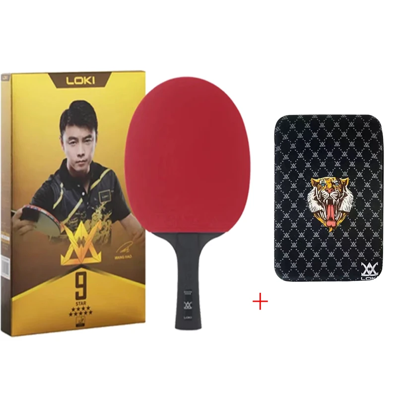 LOK-E-Series Raqueta de tenis de mesa, hoja de carbono profesional, raqueta de ping pong, goma de alta elasticidad