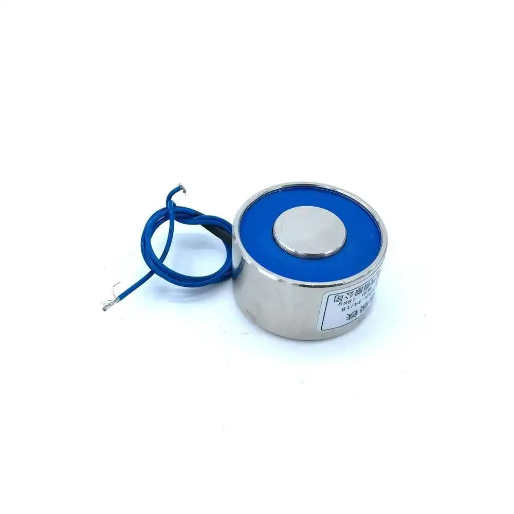 34/18 Closed Solenoid Electric Sucker Electromagnet Magnet Dc 12V 24V Suction-cup Cylindrical Lifting Suction 18KG Gallium Metal