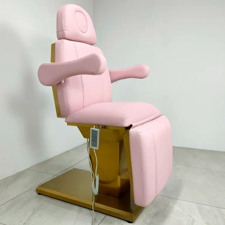 

zz pink beauty parlour chair adjustable electric massage bed gold base beauty massage bed chair