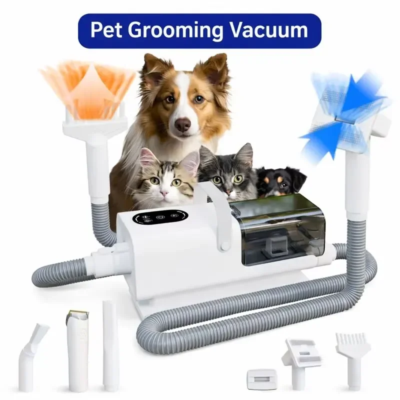 Portable Pet Grooming Vacuum Cleaner for Dogs and Cats Hair Removal Trimming Cleaning Tool Low Noise Suction Clipper Kit Dog