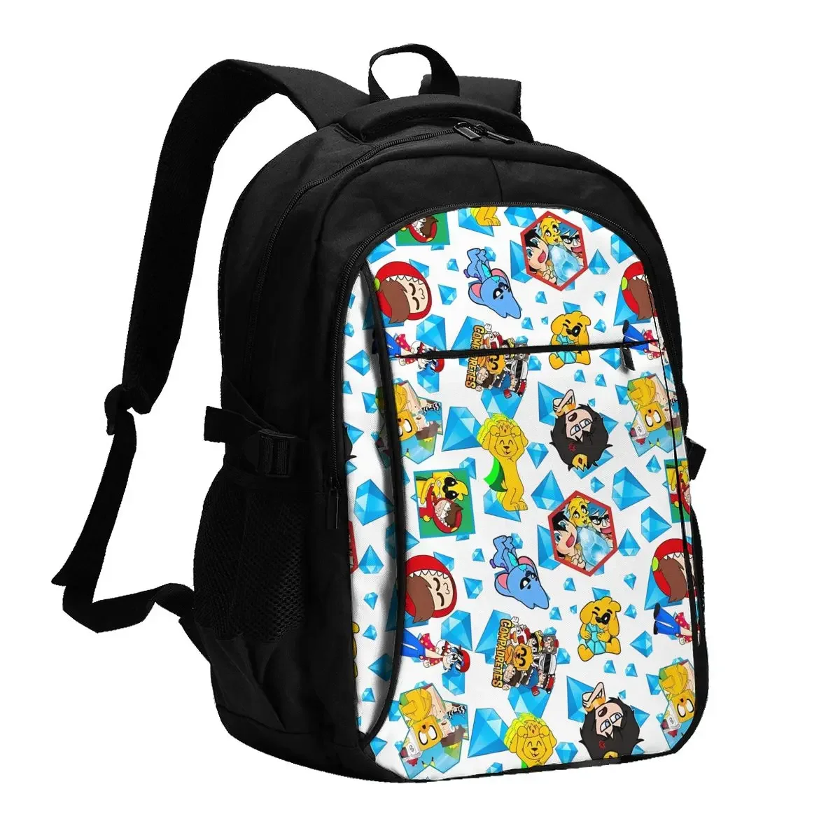 Cartoon Mike-crack Travel Laptop Backpack, Business Water Resistant Laptop Backpack with USB Charging Port, College Bag